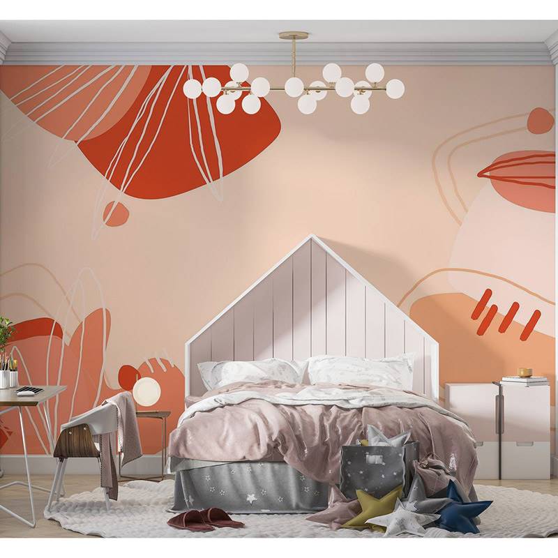 Abstract Organic Minimalist Line Art Wall Mural - Design Options Set 1