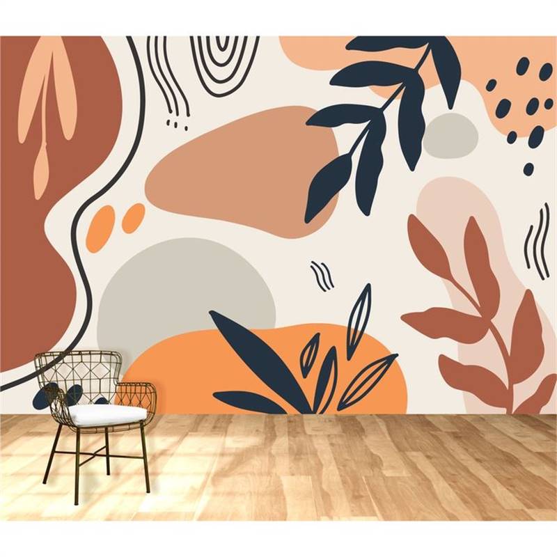 Abstract Organic Minimalist Line Art Wall Mural - Design Options Set 1