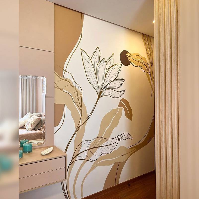 Floral Minimalist Line Art Wall Mural - Design Options Set 1