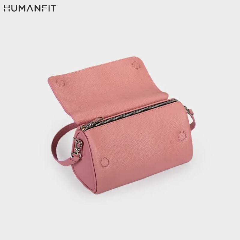 New Premium Leather Shoulder Side Bag for Women by Humanfit (#1532) - Pink