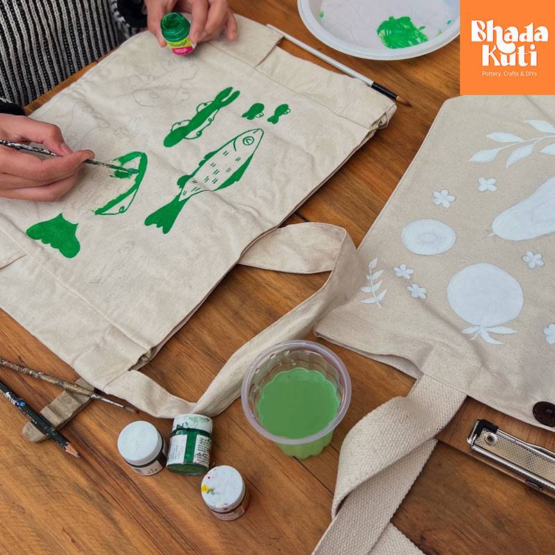 Tote Bag Painting Session at Bhadakuti