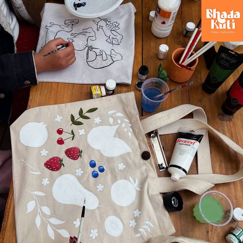 Tote Bag Painting Session at Bhadakuti