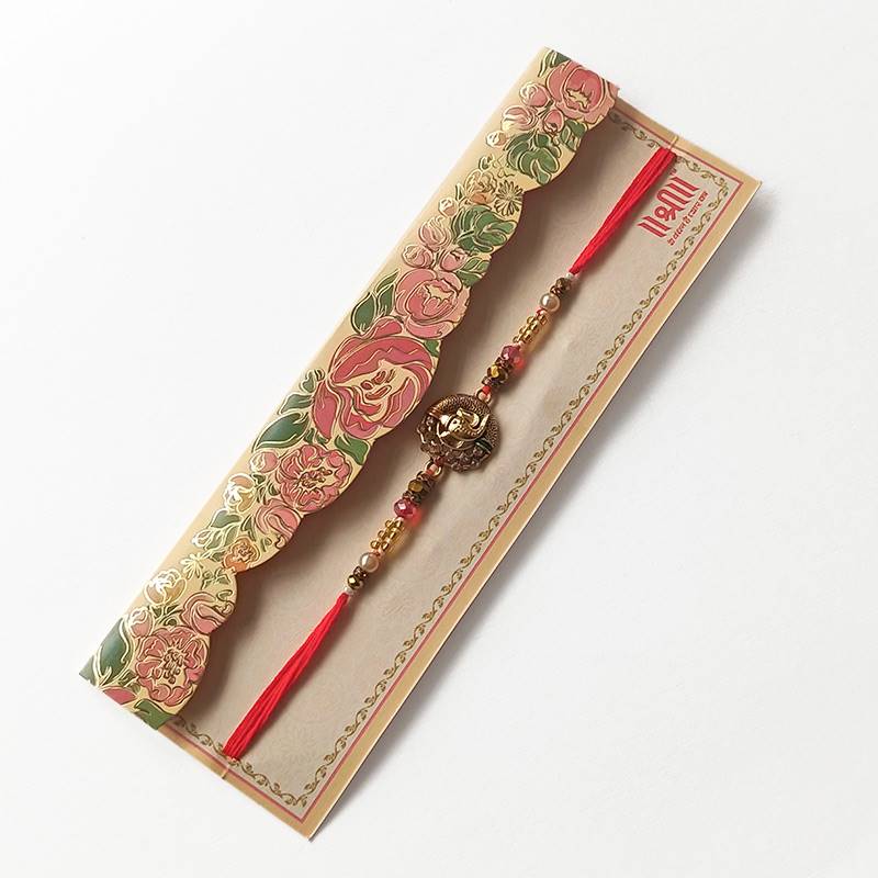 Antique Floral Ganesha Rakhi
