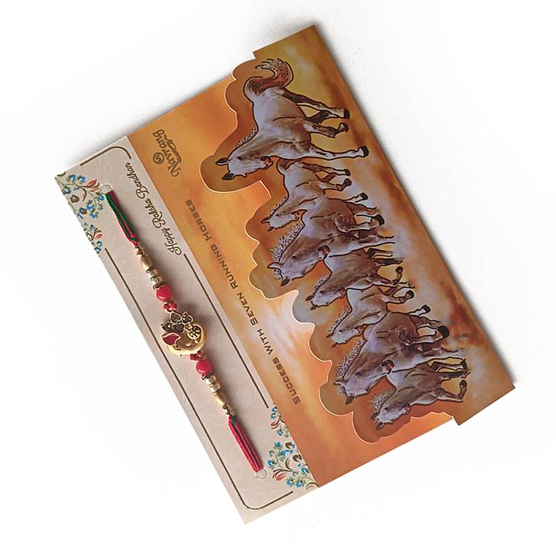 Ganesha with Seven Horses Prosperity Rakhi