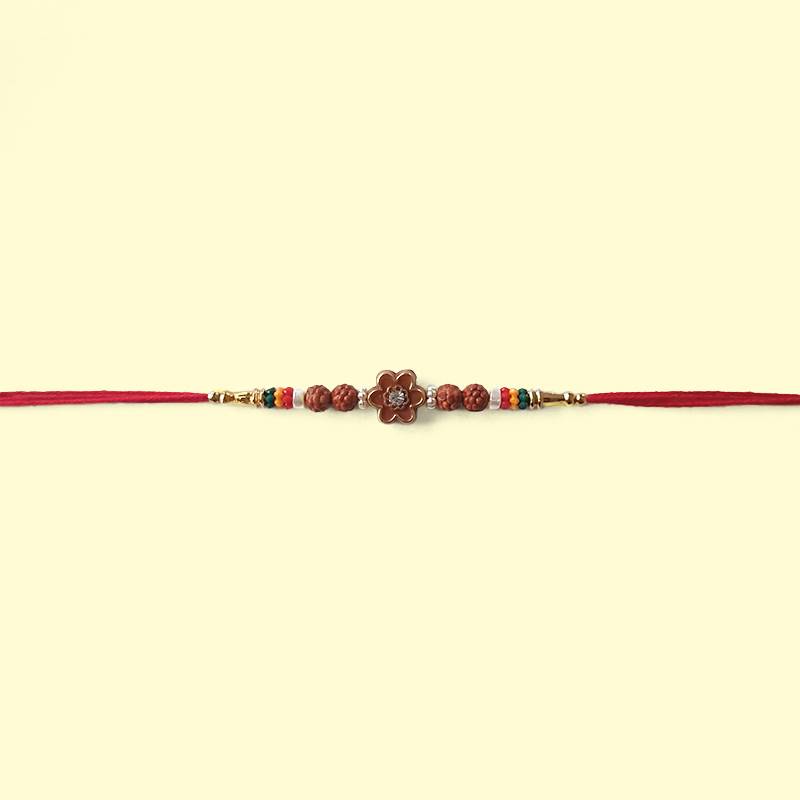 Floral Rudraksha Designer Rakhi