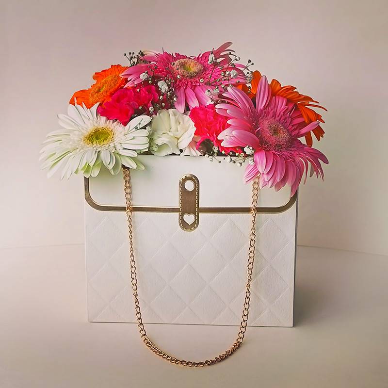 Gerbera & Carnations Medley in Paper Tote