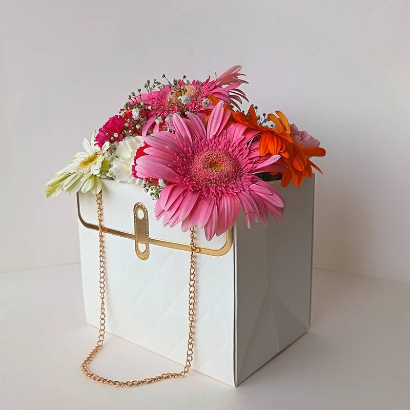 Gerbera & Carnations Medley in Paper Tote
