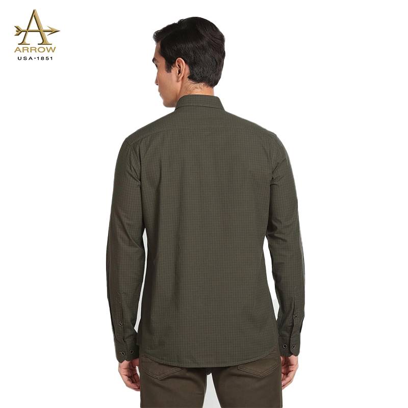 Arrow Green Slim Fit Solid Spread Collar Casual Shirt (ASAFSH1624)