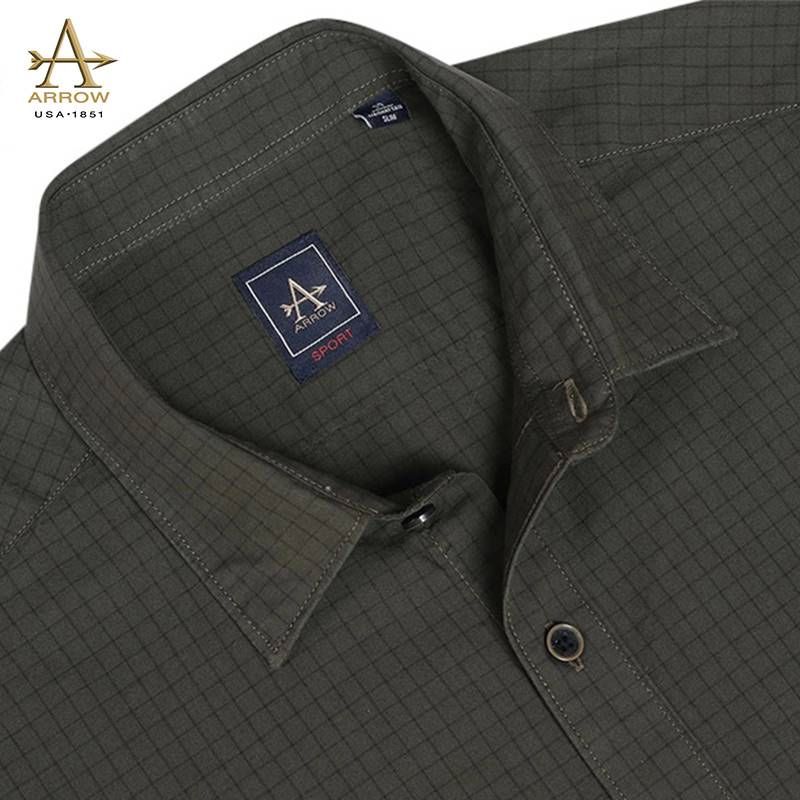 Arrow Green Slim Fit Solid Spread Collar Casual Shirt (ASAFSH1624)
