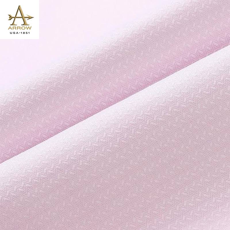 Arrow Men's Light Pink Textured Pattern Slim fit Autopress Formal Shirt (ARAJSH0127)