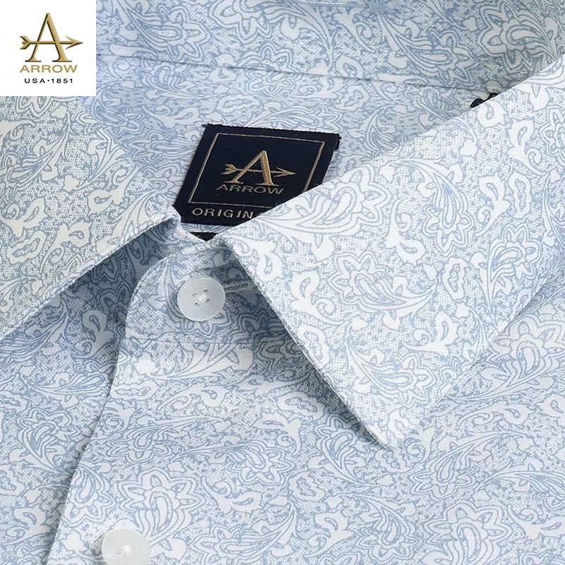 Arrow Men’s Slim Fit Floral Print Spread Collar Formal Shirt (ARAJSH0650)