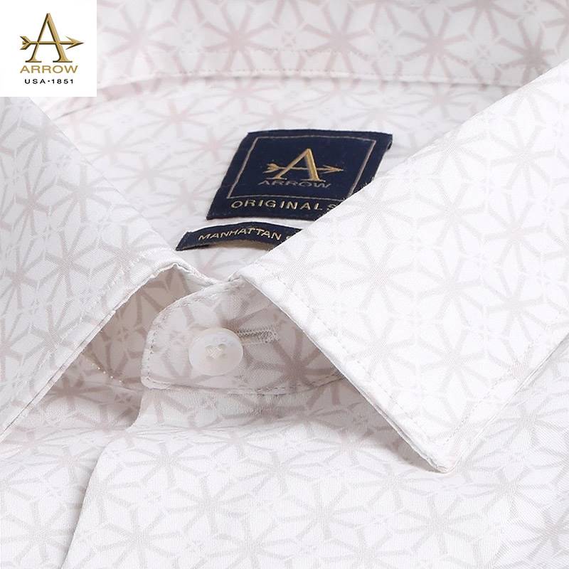 Arrow Men’s Light Pink Geometric Printed Formal/Ceremonial Slim Fit Formal Shirt (ARAJSH0820)