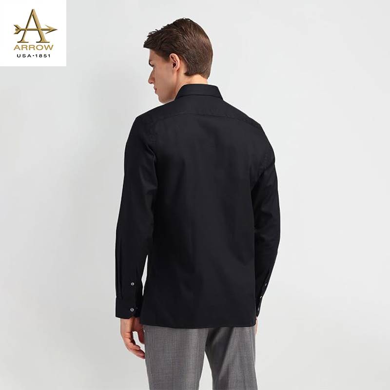 Arrow Men’s Black Textured Regular Fit Formal Shirt (ARAISH0496)