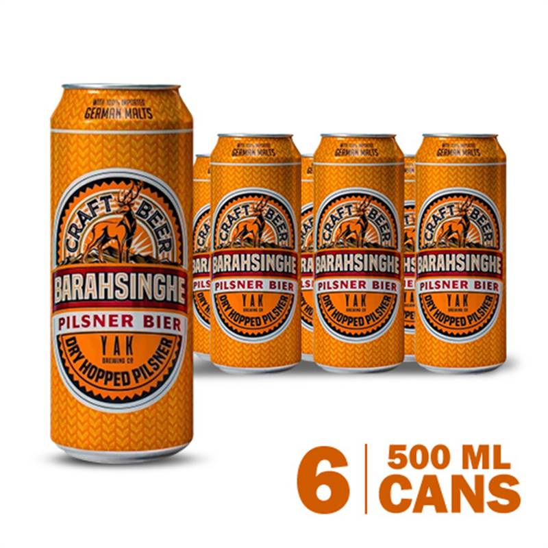 Barahsinghe Craft Pilsner Beer (500 ml x 6) with Playing Cards