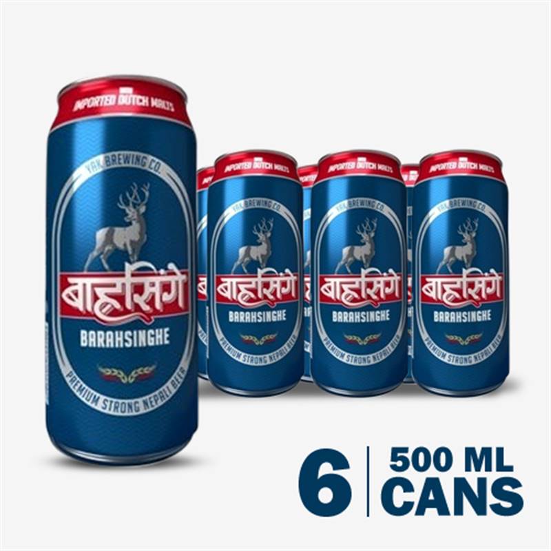 Barahsinghe Premium Strong Beer (500 ml x 6) with Playing Cards