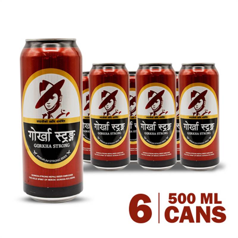 Gorkha Strong Beer (500 ml x 6) with Playing Cards