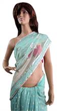 Half Georgette Half Net Saree (MCNB239)