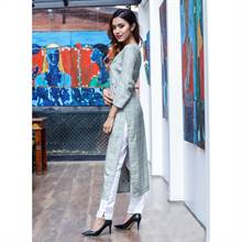 Grey Check Straight Kurti (335-099)