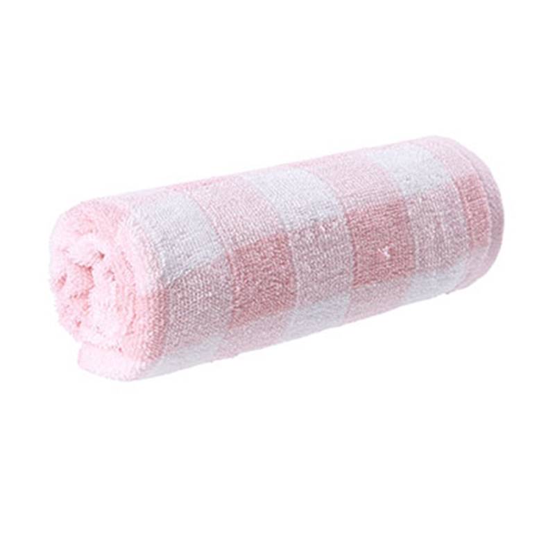 MINISO Simple Plaid Towel- Pink