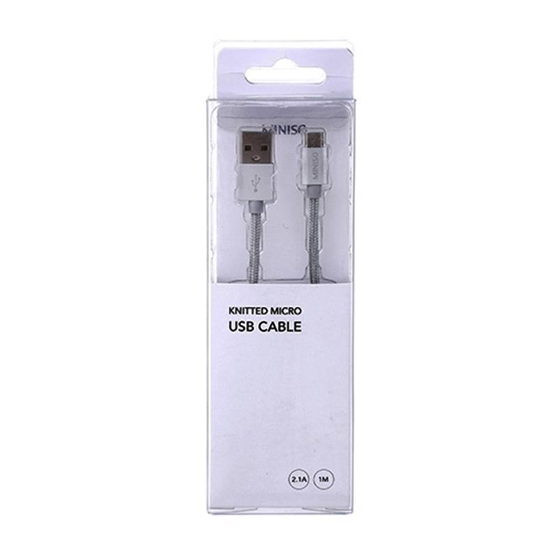 MINISO 1m Knitted Micro USB Cable (Silver) (6958085509700)