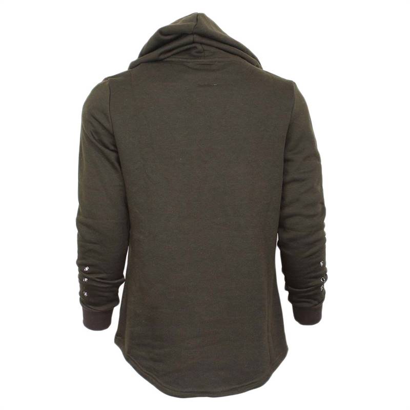 KILOMETER Stylist Fur Hoodie For Men  KM D1 Dark Olive