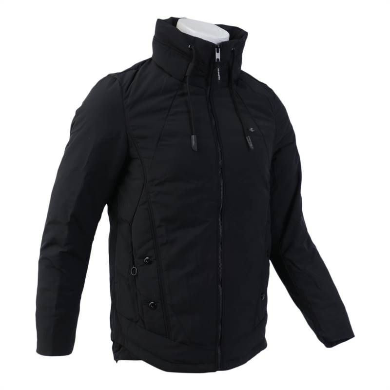 KILOMETER Hooded Cottom/Silicon Jacket For Men - KM 8162Black