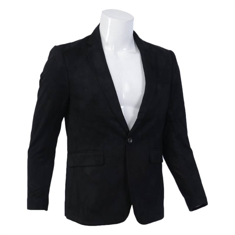 KILOMETER Masculine Velvet Soft Pitch Black Blazer/Coat For Men KMB382-20