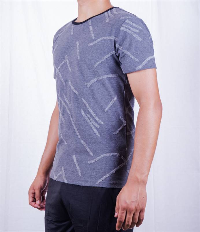 KILOMETER Round Neck T Shirt KM MT001 Grey