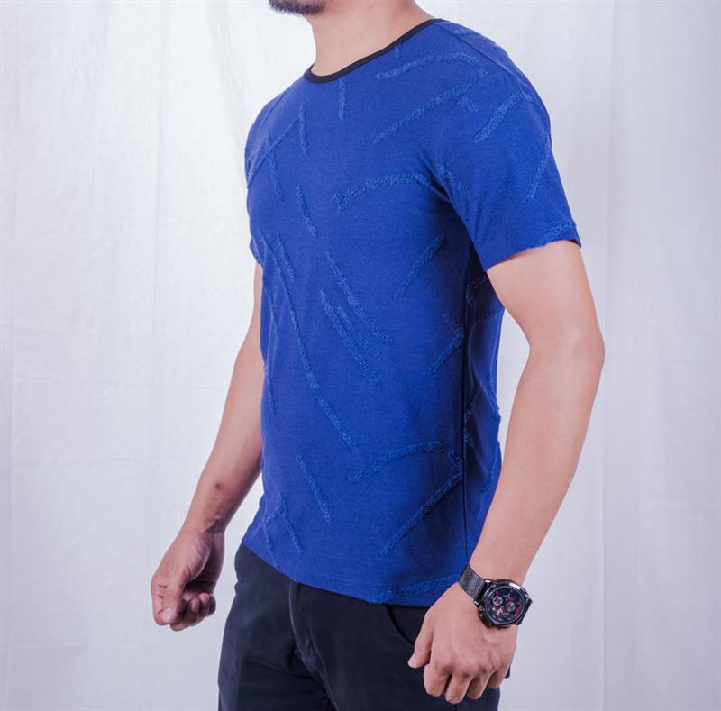 KILOMETER Round Neck T Shirt KM MT001 Blue