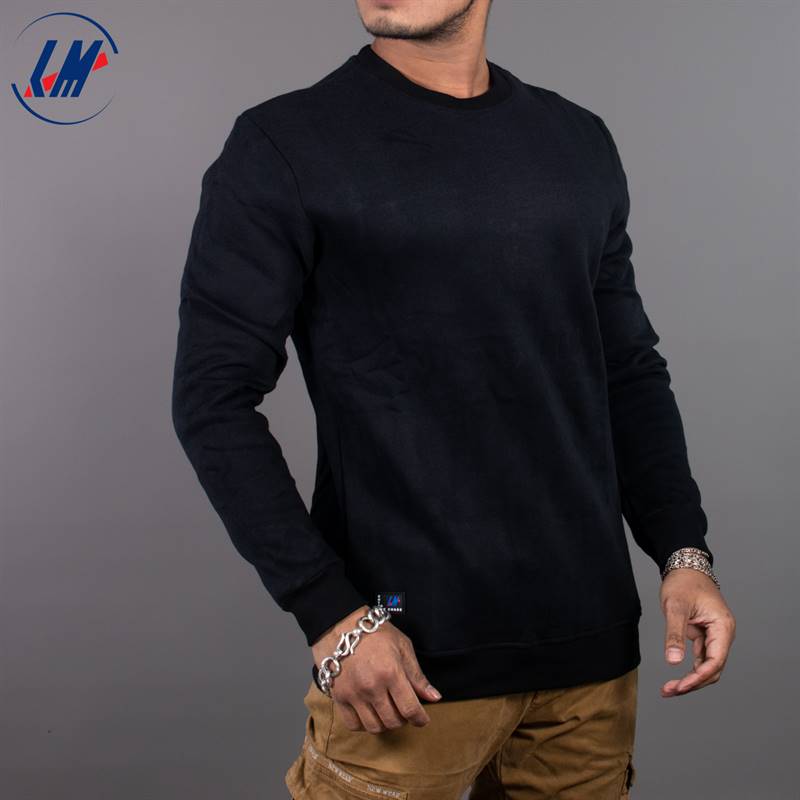 KILOMETER Black Round Neck Sweat Shirt FOR Men KM 808
