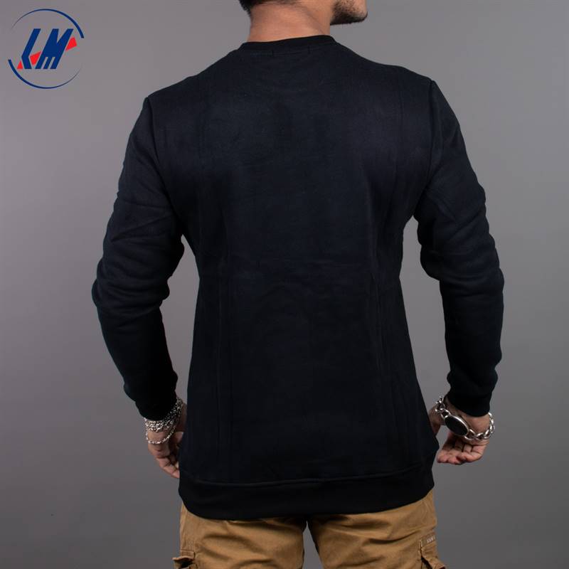 KILOMETER Black Round Neck Sweat Shirt FOR Men KM 808