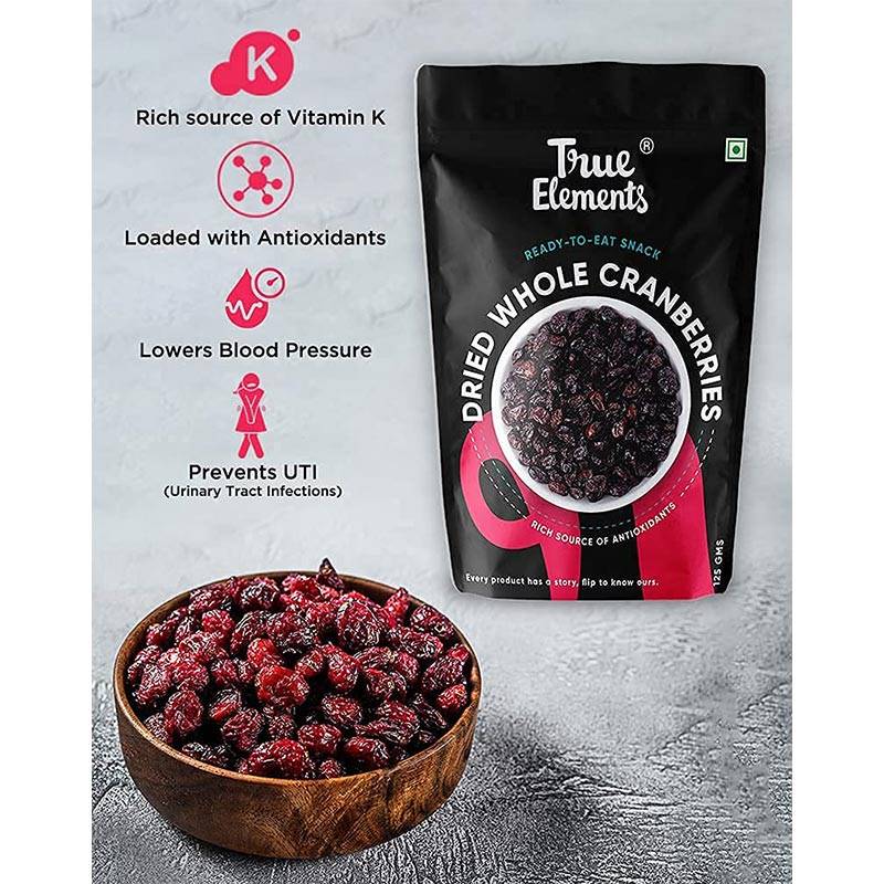 True Elements Dried Whole Cranberries (125 g)