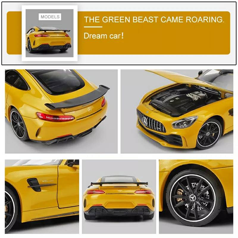 Welly-Mercedes-AMG-GTR-Yellow-124-Scale-Die-Cast-Model-Car