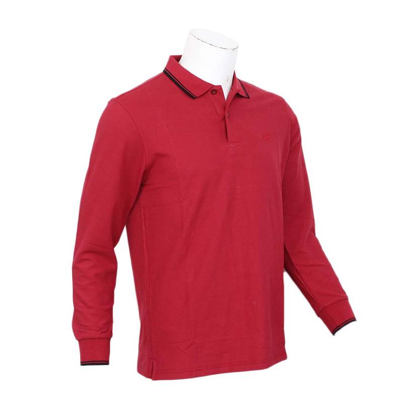 KILOMETER Polo Neck Full Sleeve T Shirt For Men P1011 Red