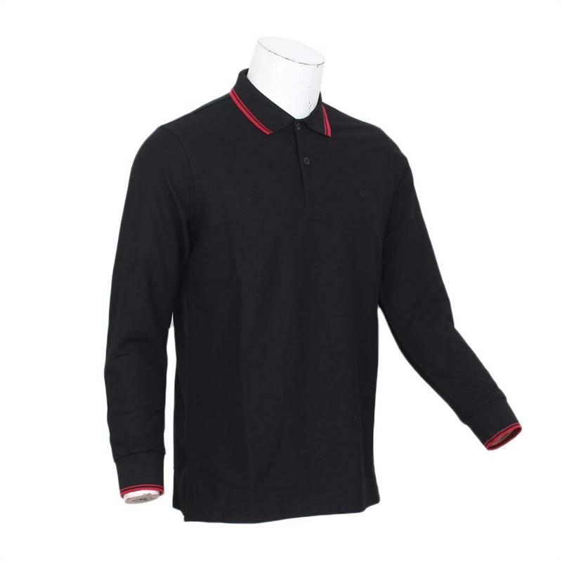KILOMETER Polo Neck Full Sleeve T Shirt For Men P1011 Black