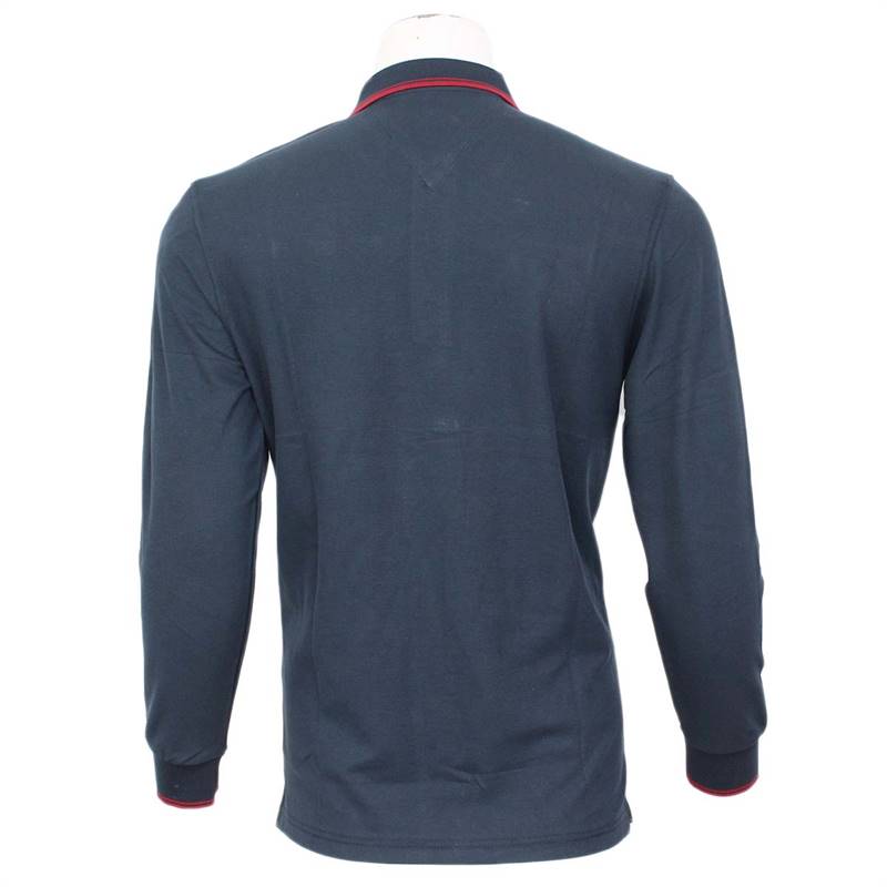 KILOMETER Polo Neck Full Sleeve T Shirt For Men P1011 Navy Blue
