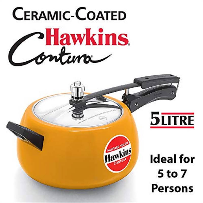 Hawkins 5 L C-C Mustard Yellow Pressure Cooker (CMY50)