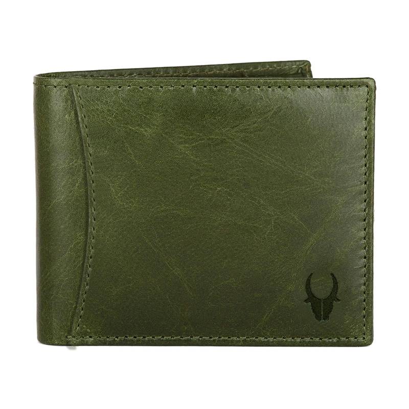 WildHorn Nepal Genuine Leather Wallet (WH 1173 Green Crunch)