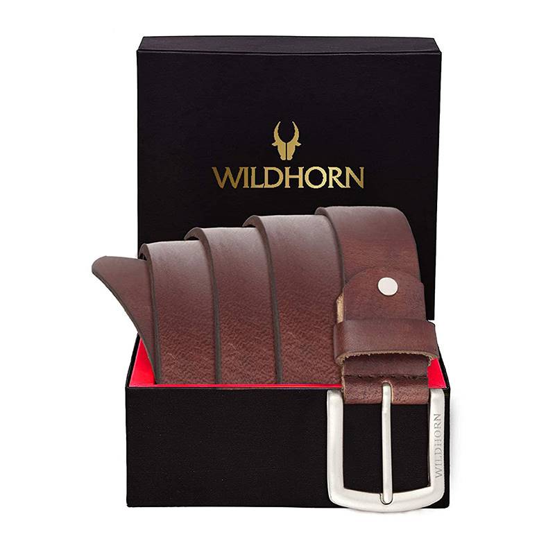 WildHorn Nepal Genuine Leather Free Size Belt (WHRH 1000 Brown)