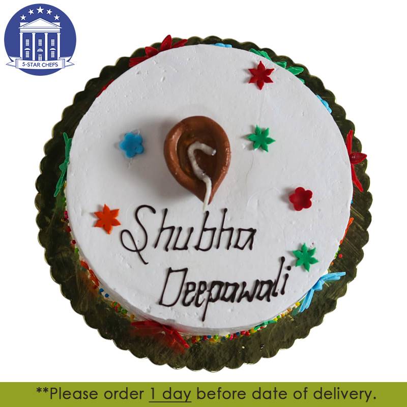 Shubha Deepawali Eggless Pineapple Cake (1 lb) from 5-Star Chefs