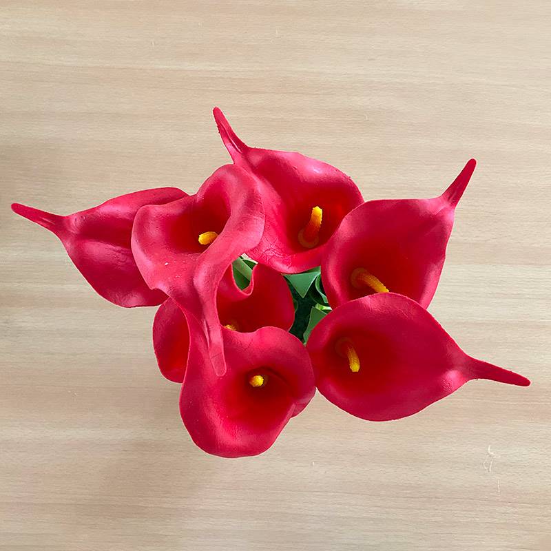 Red Artificial Lilies – Bunch of 7