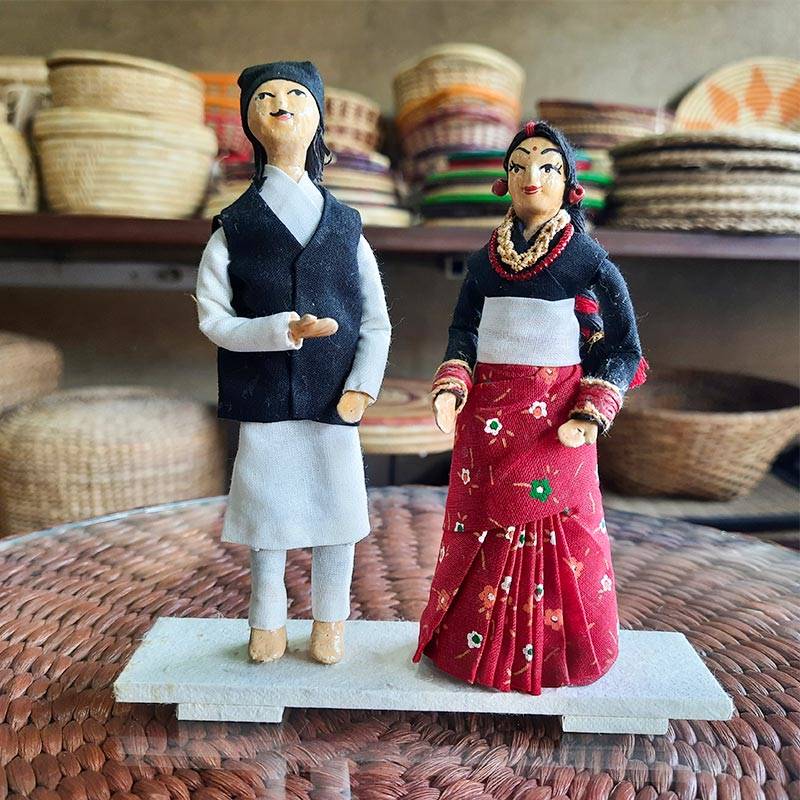 Chhetri Couple Corn Husk Dolls