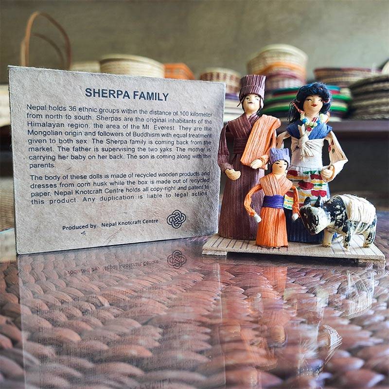 Sherpa Family Corn Husk Dolls