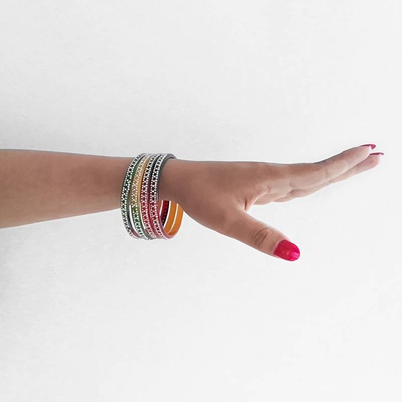 Multicolor Stone Bangles (Set of 4)