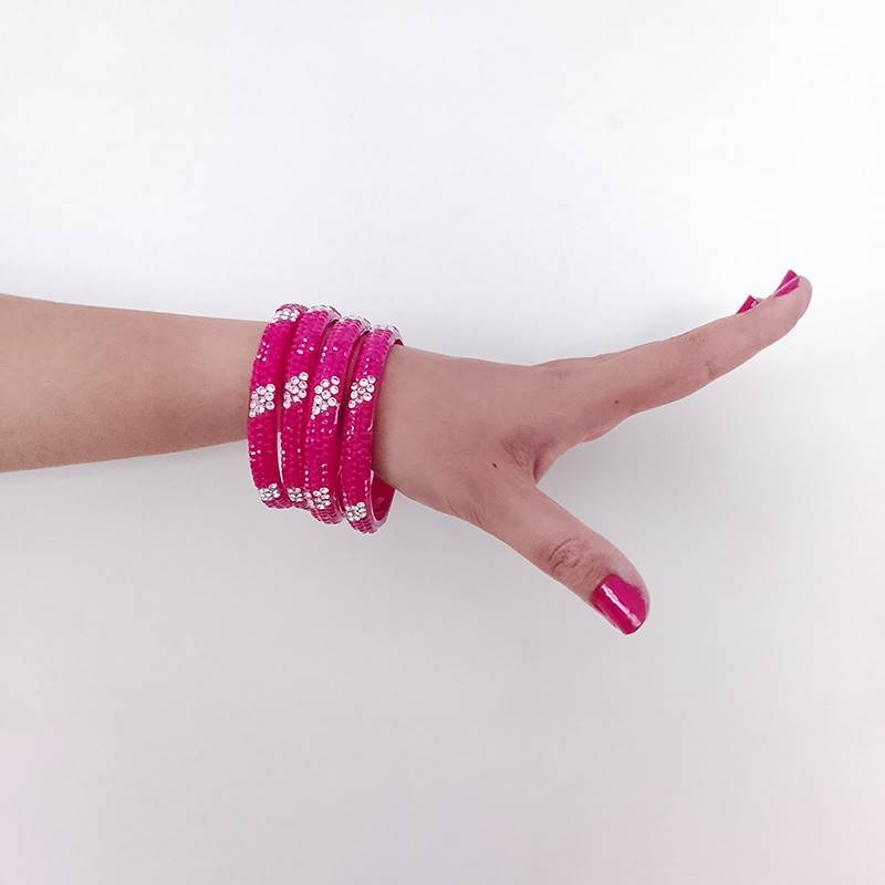 Classic Red Bangles with Stud Work (Set of 4)