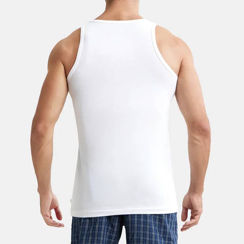 Jockey Super Combed Cotton Round Neck Sleeveless Vest - White (Pack of 3) #8820
