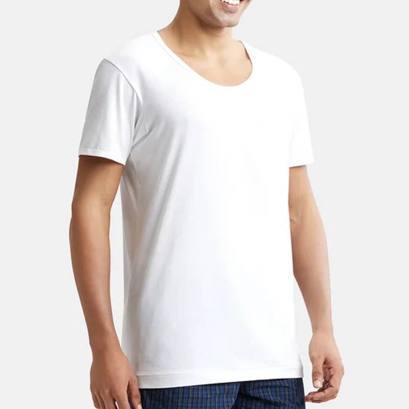 Jockey Super Combed Cotton Round Neck Half Sleeved Vest-White (Pack of 2) #8817