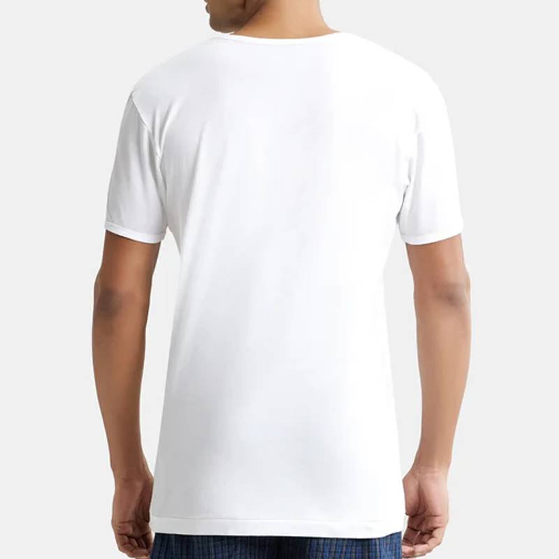 Jockey Super Combed Cotton Round Neck Half Sleeved Vest-White (Pack of 2) #8817