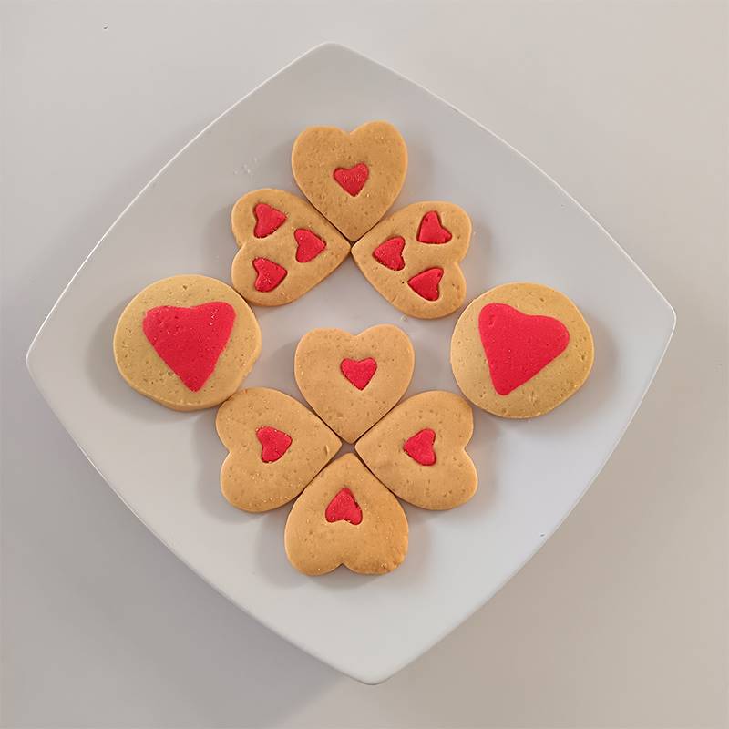 Pink Heart Cookie Box with Pink Rose