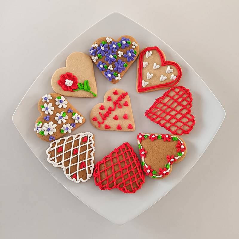 Sweetheart Cookie Box with Pink Rose